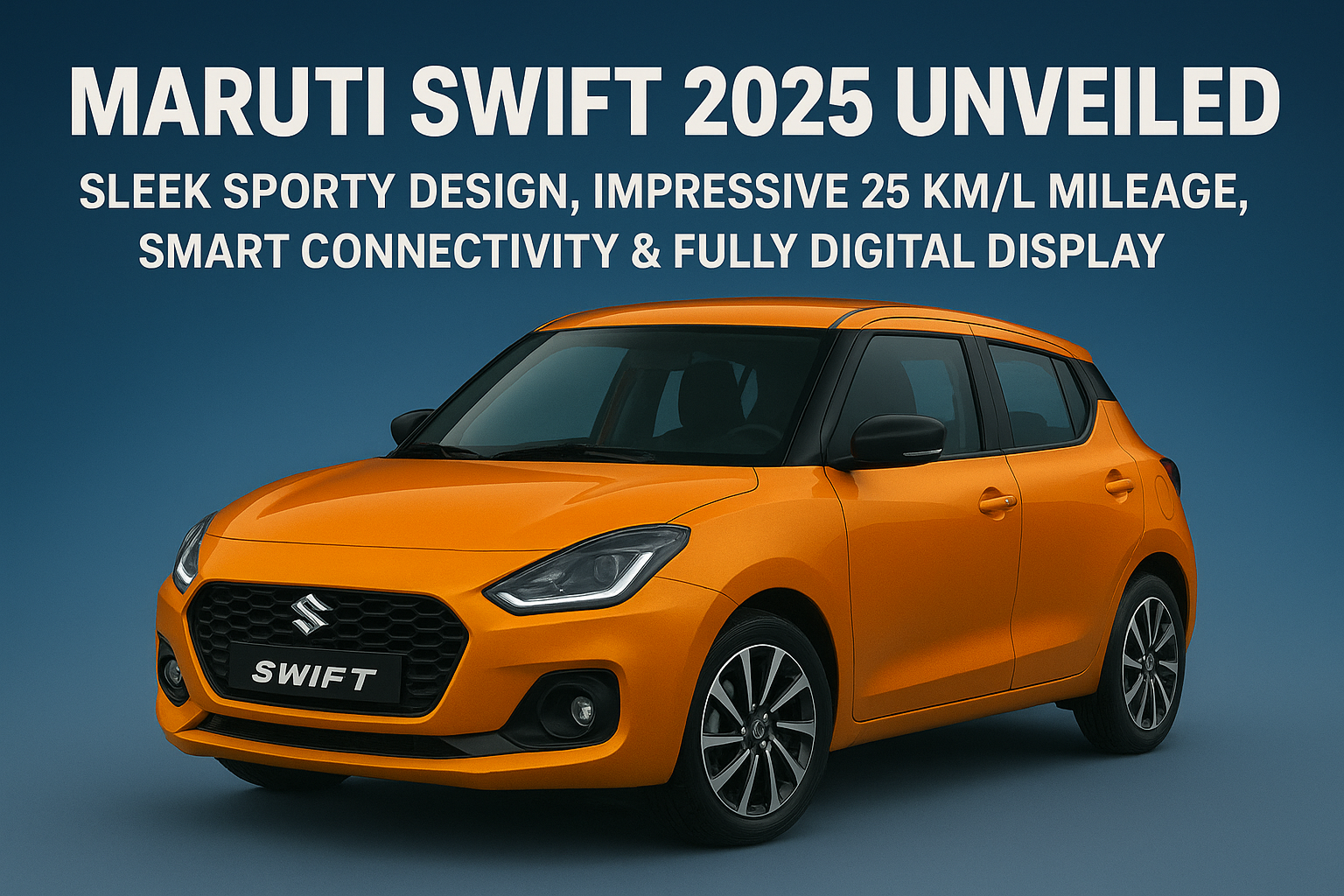 Maruti Swift 2025 Unveiled Sleek Sporty Design, Impressive 25 kml Mileage, Smart Connectivity & Fully Digital Display