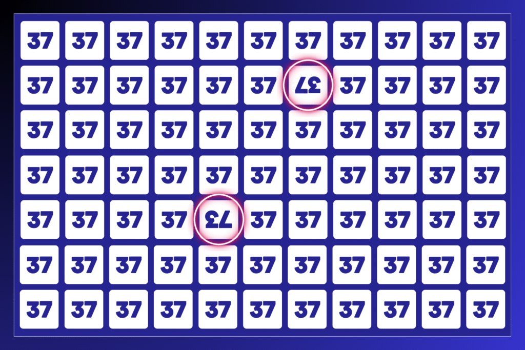 Mind-Bending Optical Illusion Challenge: Can You Spot the Inverted 37 and 73 Hidden Among Dozens of 37s in Just 6 Seconds?