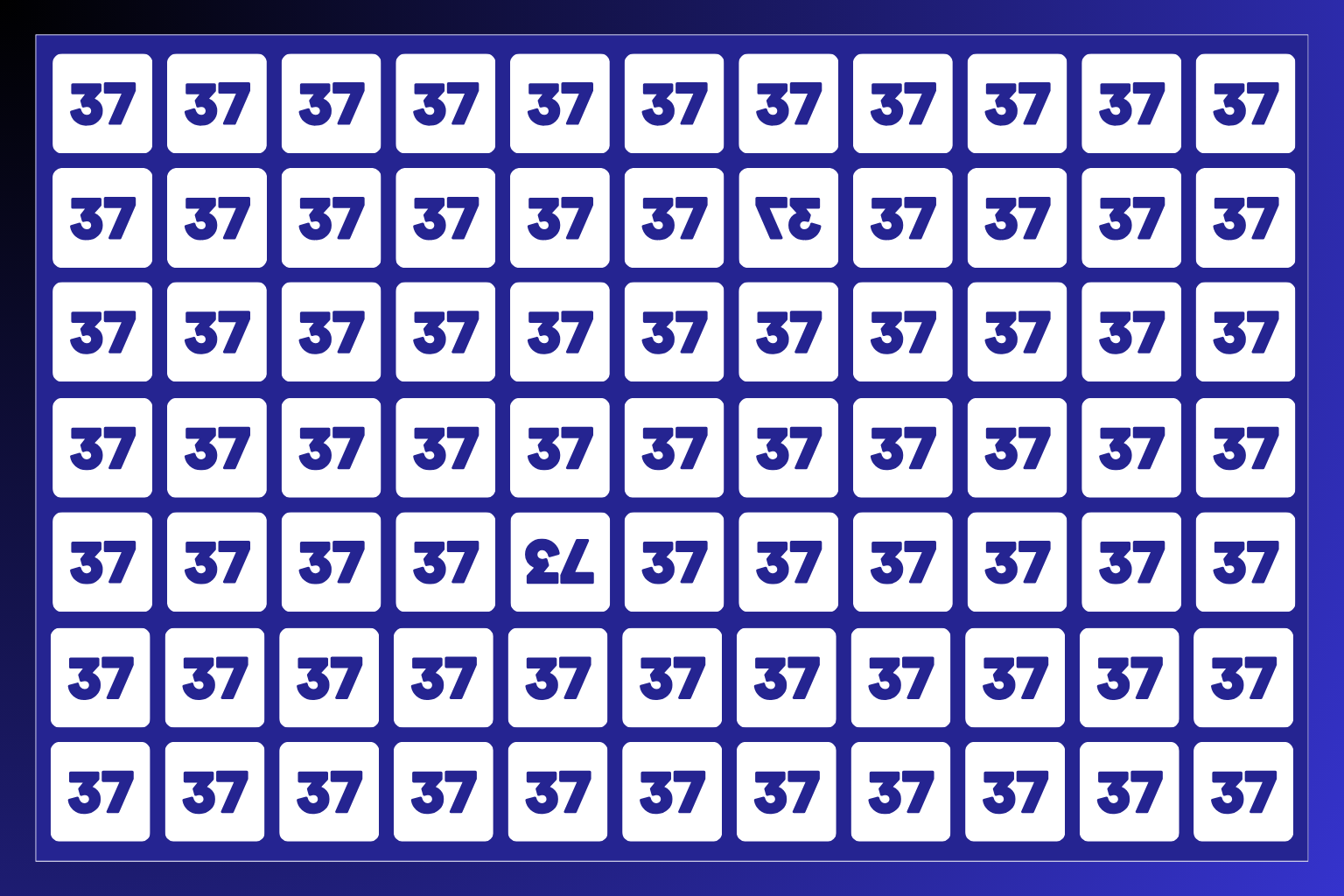 Mind-Bending Optical Illusion Challenge: Can You Spot the Inverted 37 and 73 Hidden Among Dozens of 37s in Just 6 Seconds?