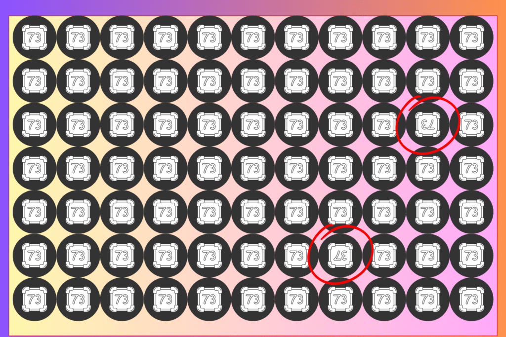 Mind-Boggling Puzzle: In Dozens of 73 Only 1% Can See the Inverted 73 and 37 in This Optical Illusion Challenge