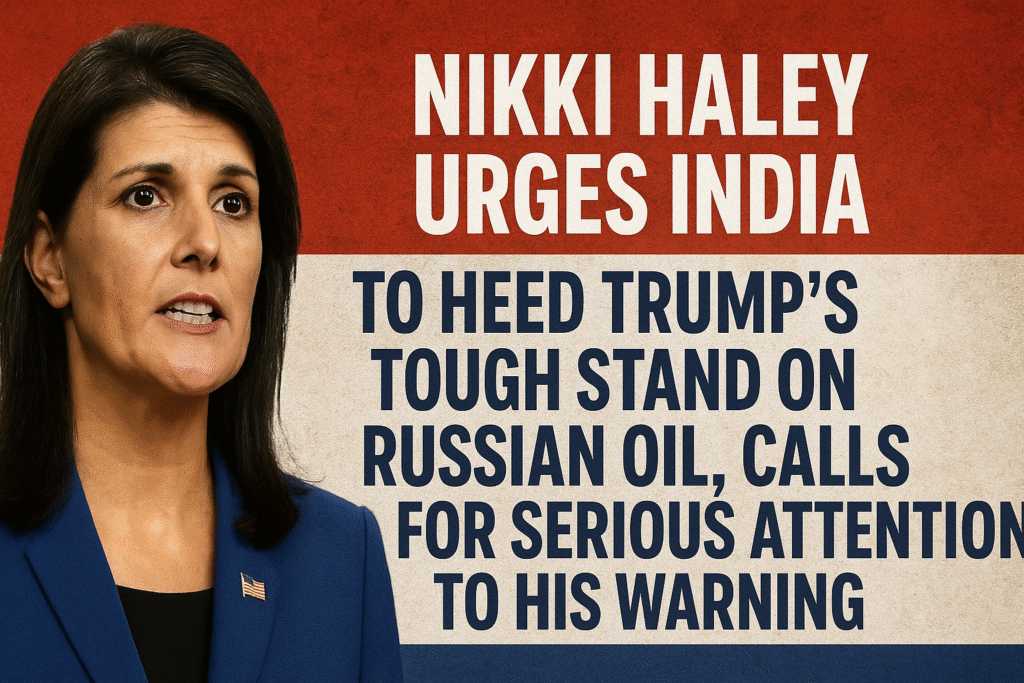 Nikki Haley Urges India to Heed Trump’s Tough Stand on Russian Oil, Calls for Serious Attention to His Warning