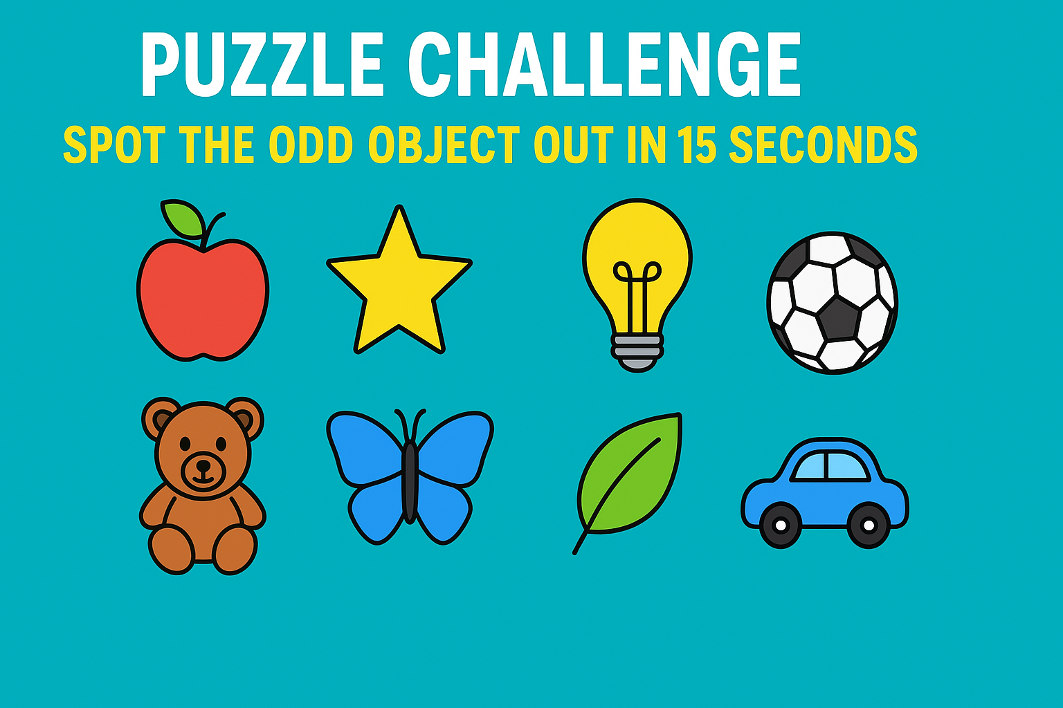 Puzzle Challenge Spot the Odd Object Out in 15 Seconds
