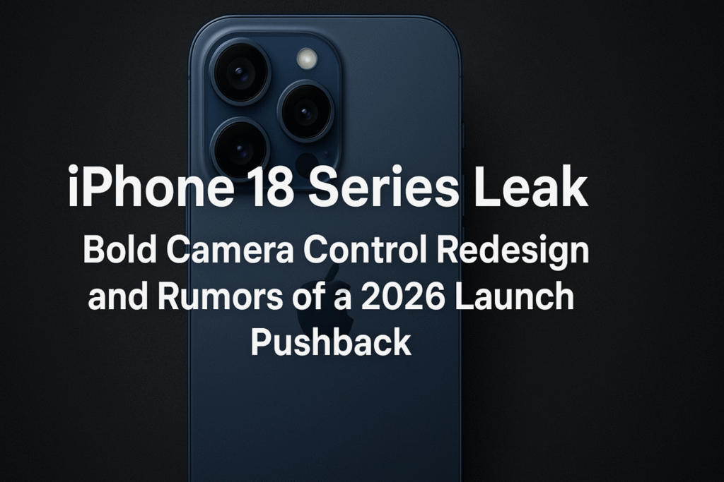 iPhone 18 Series Leak Bold Camera Control Redesign and Rumors of a 2026 Launch Pushback