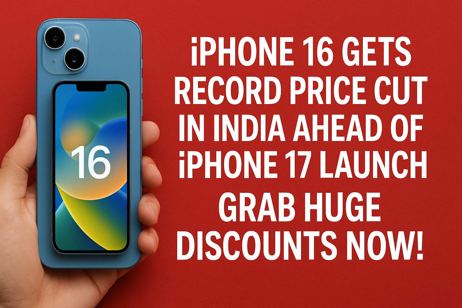 iPhone 16 Gets Record Price Cut in India Ahead of iPhone 17 Launch – Grab Huge Discounts Now!